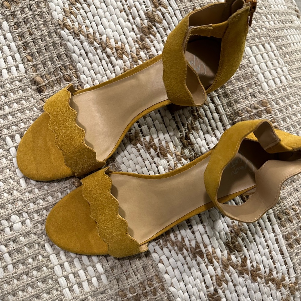 Crown Vintage Block heal‎ mustard yellow saddles wonems size 10 - Picture 10 of 10